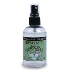Cindy's Suds - Rosemary Mint Fresh Mist in 4oz plastic bottle with black fine mist spray top