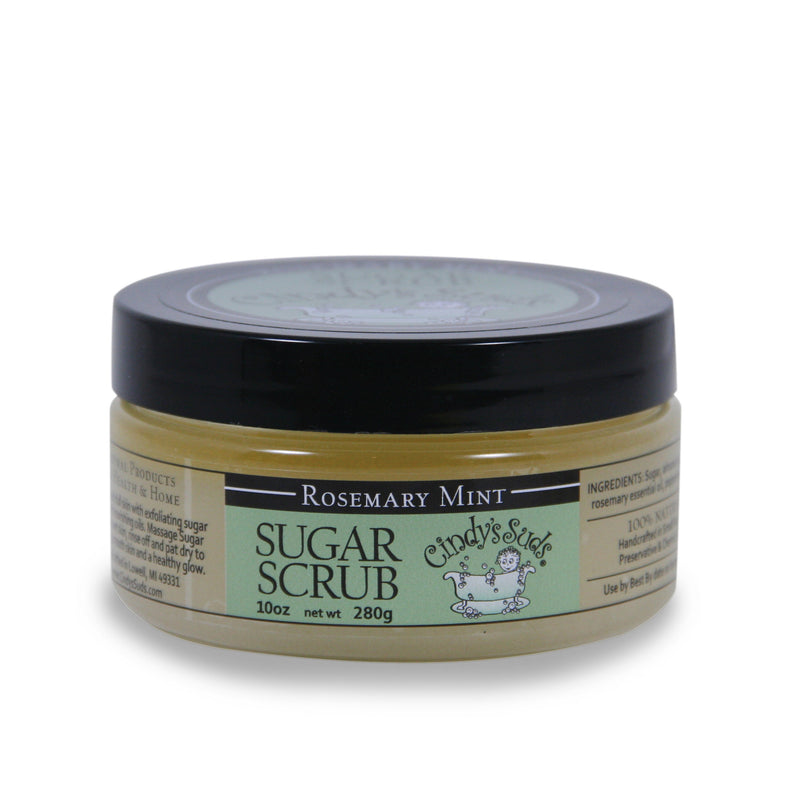 100% natural rosemary mint sugar scrub 10 oz jar